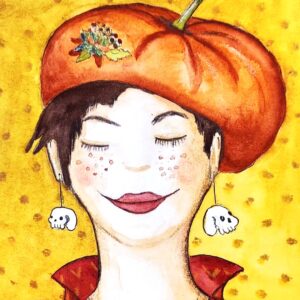 carte postale- Halloween- aquarelle