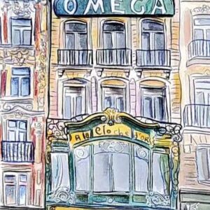 Illustration maison lilloise  "A la cloche d'or"