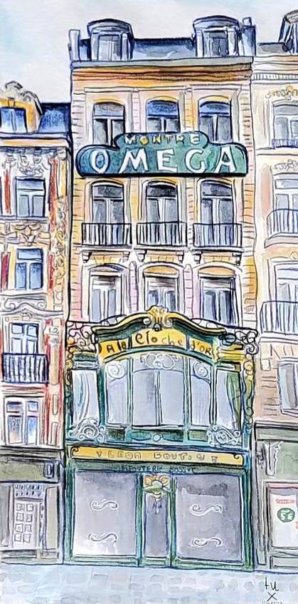 Illustration maison lilloise "A la cloche d'or"